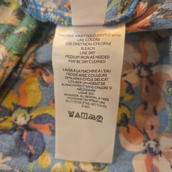 Anthropolgie Robin Tiered Ruffled Mini Dress Blue Green Womens Large - Picture 12 of 12